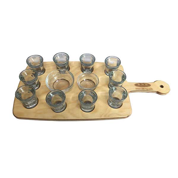 Дървена поставка за шотове